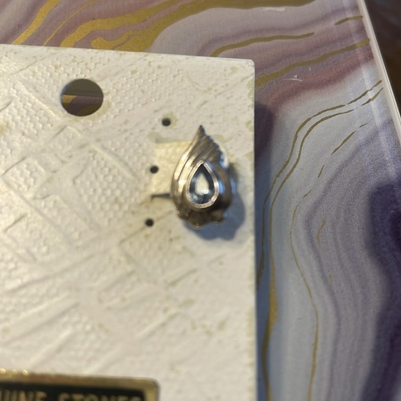 NWT Sterling Silver Earrings with Blue Topaz - Picture 2 of 6